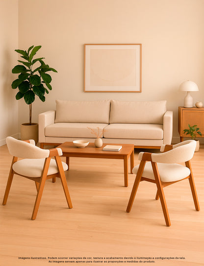 Kit 2 Poltronas Escandinava Decorativas Malaga Estofada