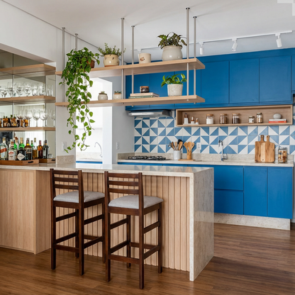 Kit 2 Banquetas Bistrô Linho – Estrutura em Madeira