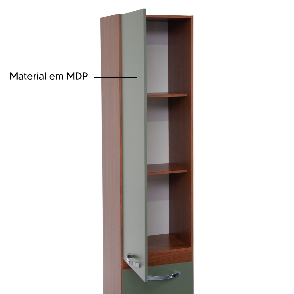 Paneleiro de Cozinha Light com 3 Prateleiras — MDP de Alta Qualidade com 2 Portas e Pés com Regulagem para Otimizar Espaço e Manter a Cozinha Organizada