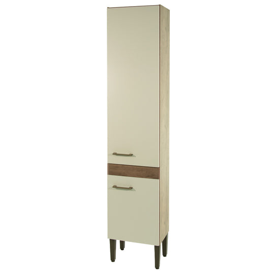 Paneleiro Marta 2 Portas 200cm — MDP com Pés Ajustáveis, Puxadores em ABS e Design Compacto para Cozinha Organizada e Funcional