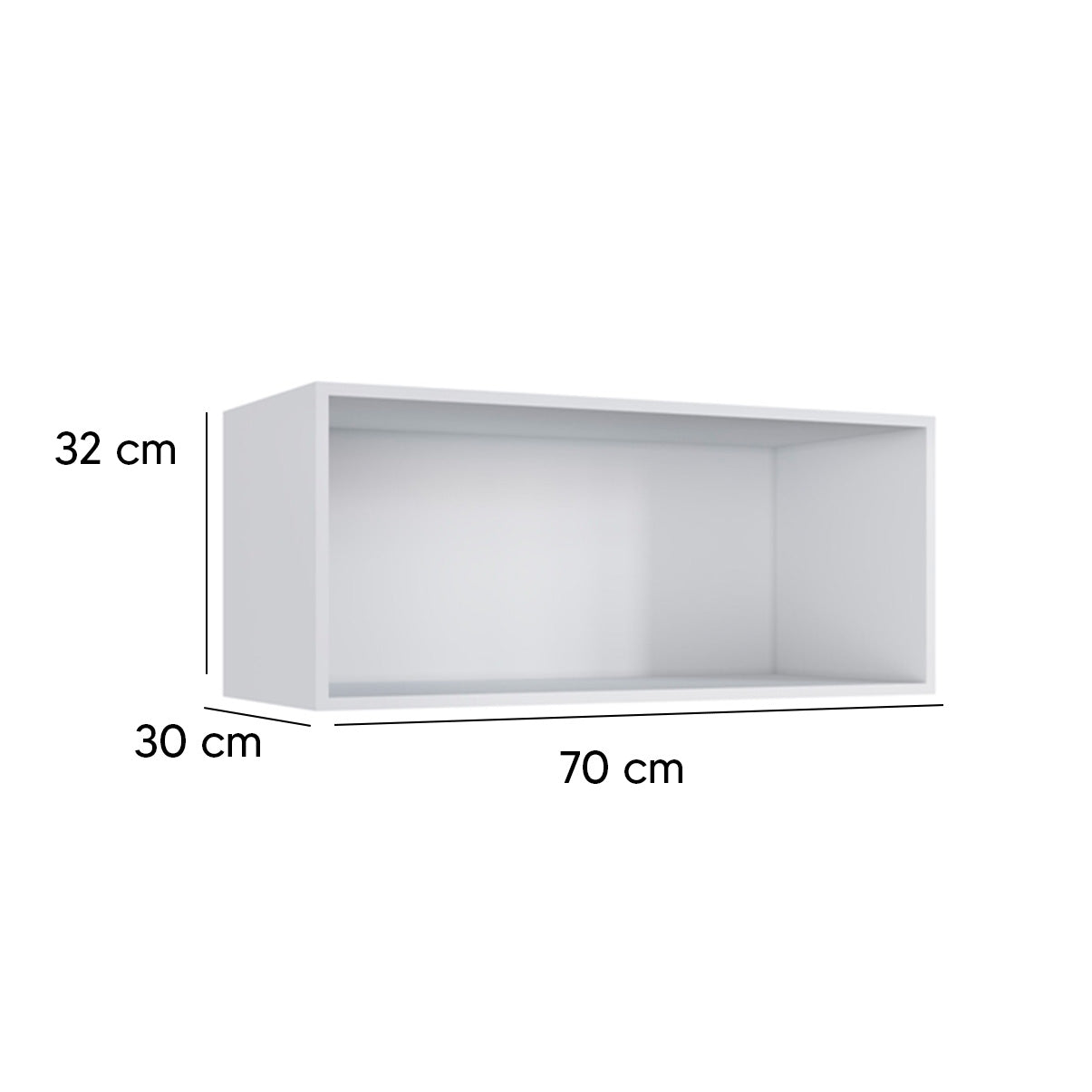 Armário Aéreo Sem Porta IRM Light 70cm — MDP com Acabamento UV e Fixação na Parede, Nicho Aberto para Acesso Rápido e Cozinha Mais Organizada e Otimizar Espaço Acima da Geladeira