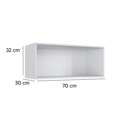 Armário Aéreo Sem Porta IRM Light 70cm — MDP com Acabamento UV e Fixação na Parede, Nicho Aberto para Acesso Rápido e Cozinha Mais Organizada e Otimizar Espaço Acima da Geladeira