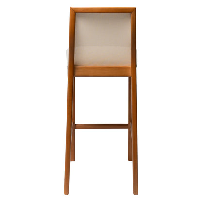 Kit Conjunto Banqueta Arizona em Madeira Maciça com Assento Estofado em Linho e Encosto Tela Sling — Conforto e Estilo para Cozinha Gourmet
