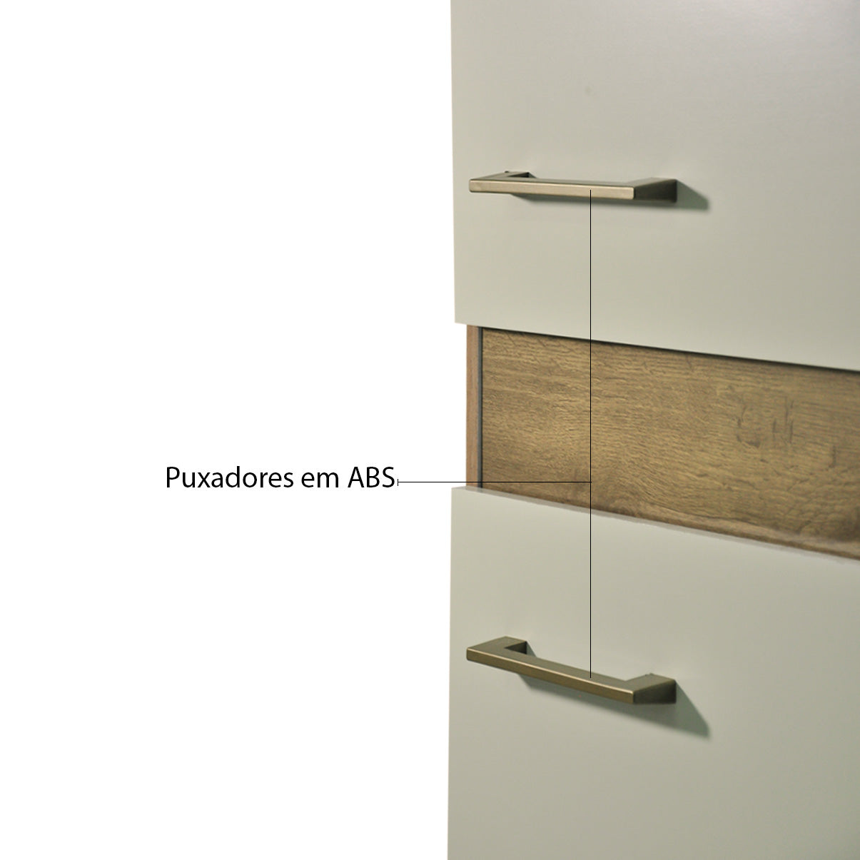 Paneleiro Marta 2 Portas 200cm — MDP com Pés Ajustáveis, Puxadores em ABS e Design Compacto para Cozinha Organizada e Funcional