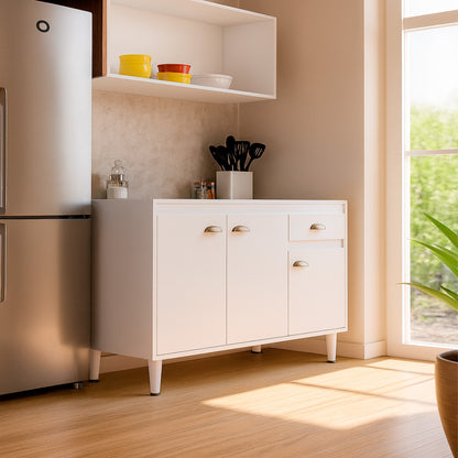 Balcão de Pia para Cozinha MB 1030 120cm armário com 3 portas, 1 gaveta