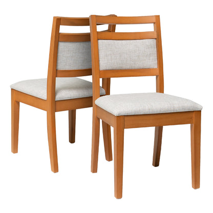 Kit Conjunto Cadeira Caribe em Madeira Maciça de Eucalipto com Assento e Encosto Estofados – Conforto e Elegância para Sala de Jantar