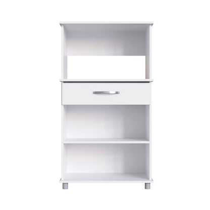 Balcão Armário de Forno Laura para cozinha, com espaço para forno e micro-ondas e tampo de apoio multiuso