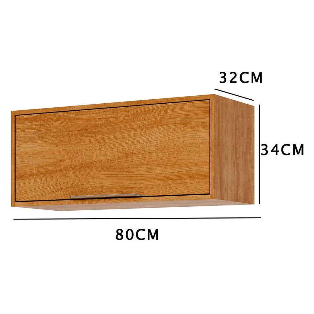 Armário Aéreo de Cozinha Divina 80cm — Estrutura 100% MDF com Pintura UV Premium, Porta Basculante com Pistão a Gás para Cozinha Moderna e Compacta