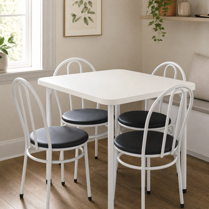 Conjunto de Mesa com 4 Cadeiras em Metalon