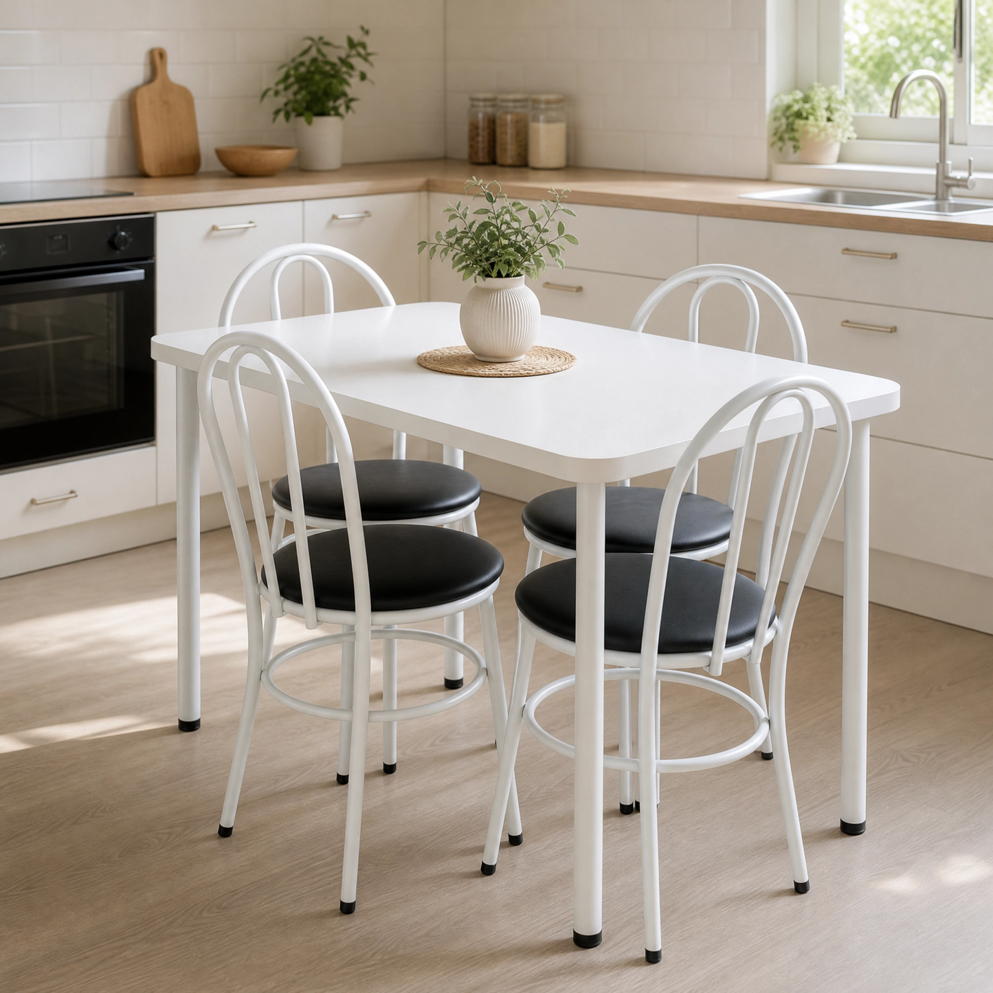 Conjunto de Mesa com 4 Cadeiras em Metalon