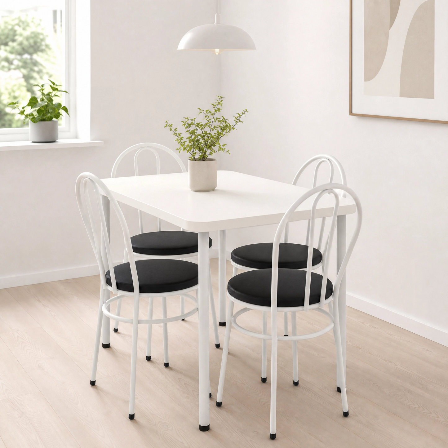 Conjunto de Mesa com 4 Cadeiras em Metalon