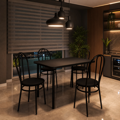 Conjunto de Mesa com 4 Cadeiras em Metalon