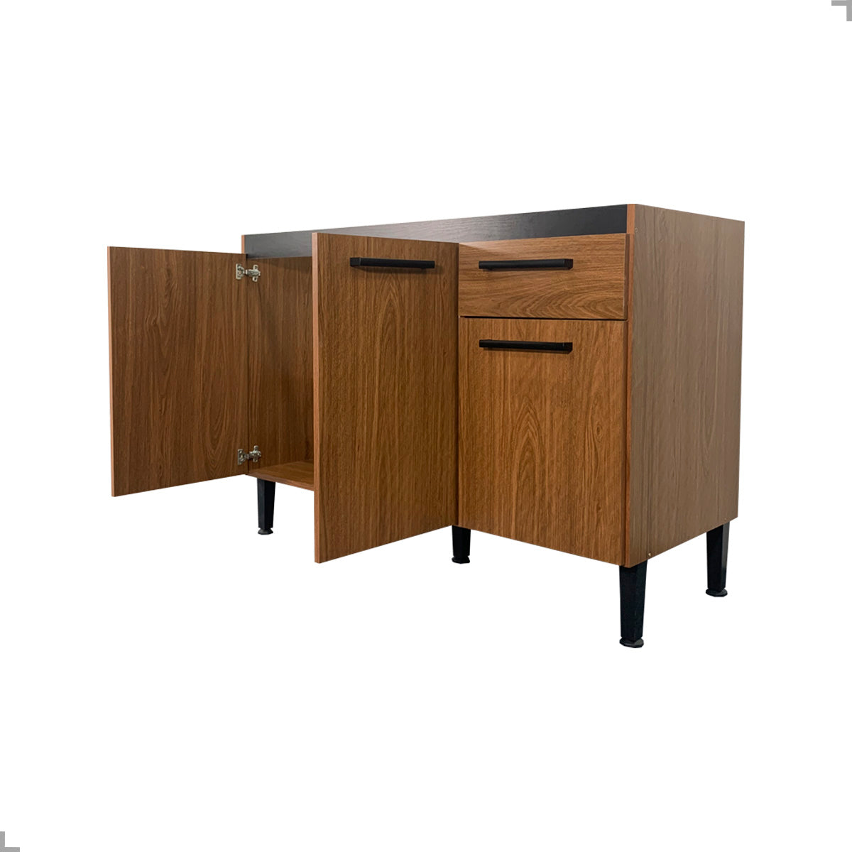 Balcão de Pia para Cozinha 120cm Giovanna em MDP Fosco com 3 Portas e Gaveta — Mais Espaço Interno e Organização