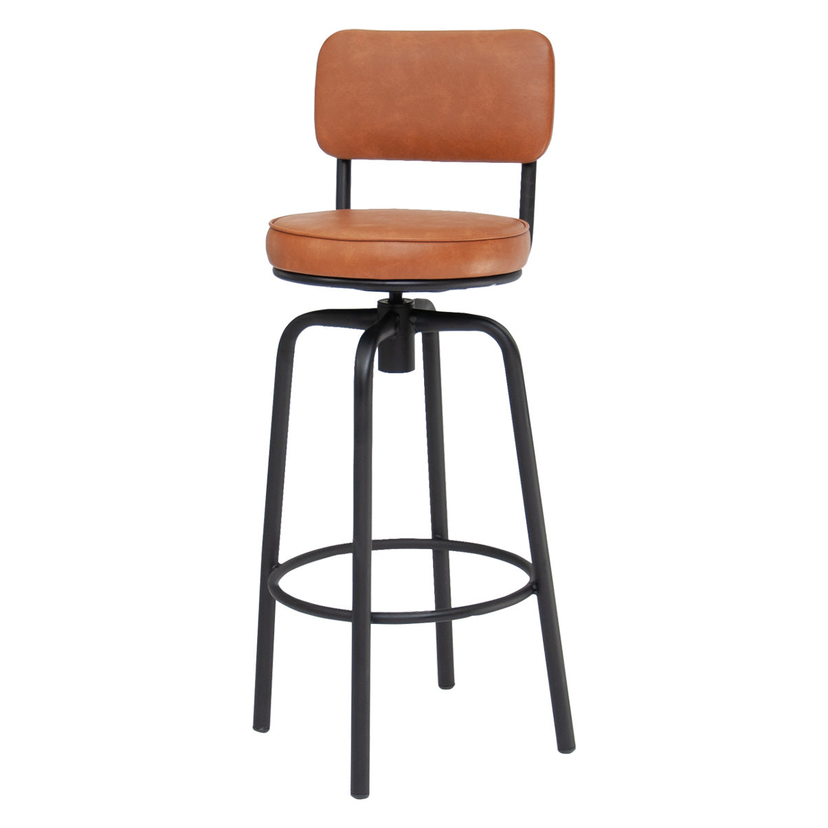 Kit 2 Banquetas Altas Giratórias Nala em aço com descanso de pés, ideal para cozinha, bancada e área gourmet