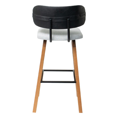 Kit 2 Banquetas Aurora em Madeira Maciça com Assento Estofado e Encosto Anatômico — Conforto para Cozinha Gourmet