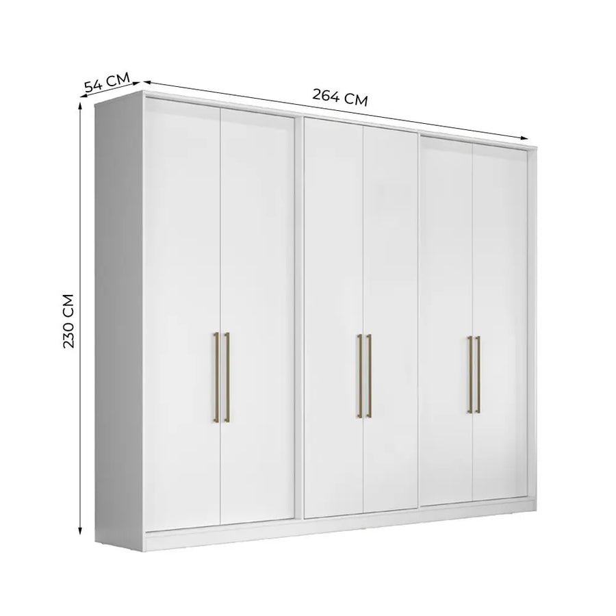 Guarda-Roupa PH1720 com 6 Portas e 4 Gavetas