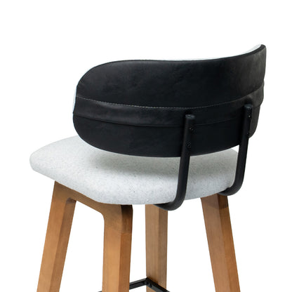 Kit 2 Banquetas Aurora em Madeira Maciça com Assento Estofado e Encosto Anatômico — Conforto para Cozinha Gourmet