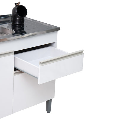 Balcão de Pia Sara Splendore 120cm com 3 Portas e 2 Gavetas em MDP — Ideal para Cozinha Organizada (Sem Tampo)