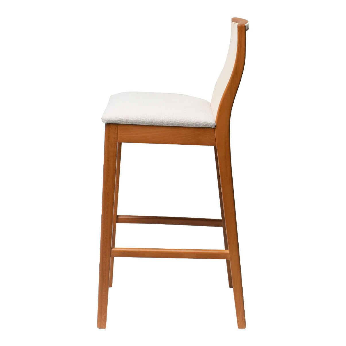 Kit Conjunto Banqueta Arizona em Madeira Maciça com Assento Estofado em Linho e Encosto Tela Sling — Conforto e Estilo para Cozinha Gourmet