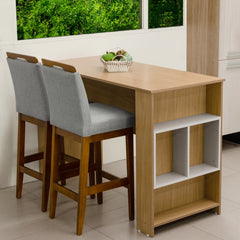 Bancada de Madeira Luna em MDP Para Cozinha Alta com 2 Nichos