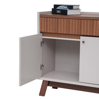 Buffet Aparador Lucca 2 portas e 1 gaveta em MDP/MDF estilo retrô para sala de jantar ou estar