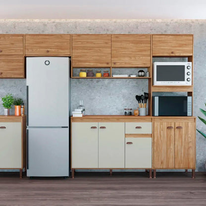 Balcão de Pia para Cozinha MB 1030 120cm armário com 3 portas, 1 gaveta