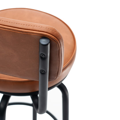 Kit 2 Banquetas Altas Giratórias Nala em aço com descanso de pés, ideal para cozinha, bancada e área gourmet