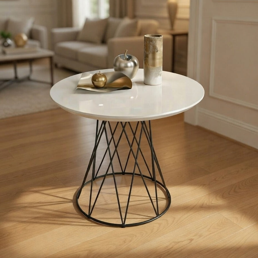 Mesa de Centro JB 8040 MDF com Pés em Ferro – Borda Invertida
