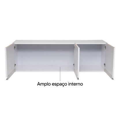 Armário Aéreo de cozinha Splendore 120cm — Estrutura em MDP com Pintura UV, Puxadores ABS e Dobradiças Metálicas para Organizar Cozinha, Sala ou Lavanderia