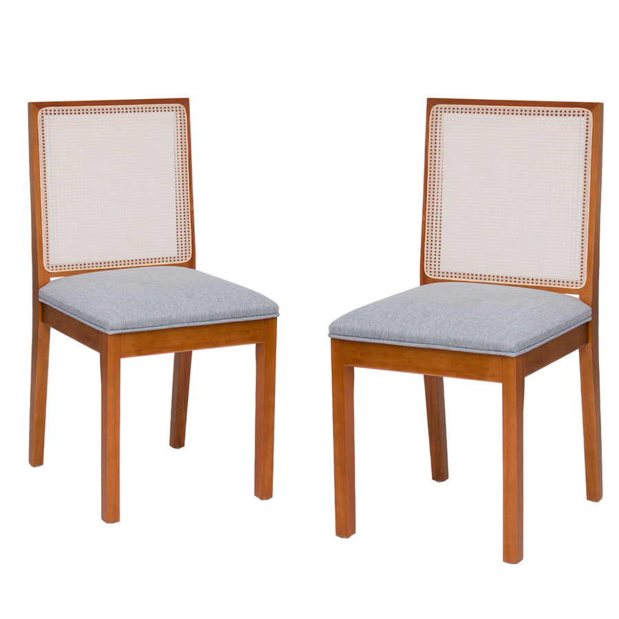Kit com 2 Cadeiras Atena em Madeira de Eucalipto com Assento em Linho – 92 cm Altura