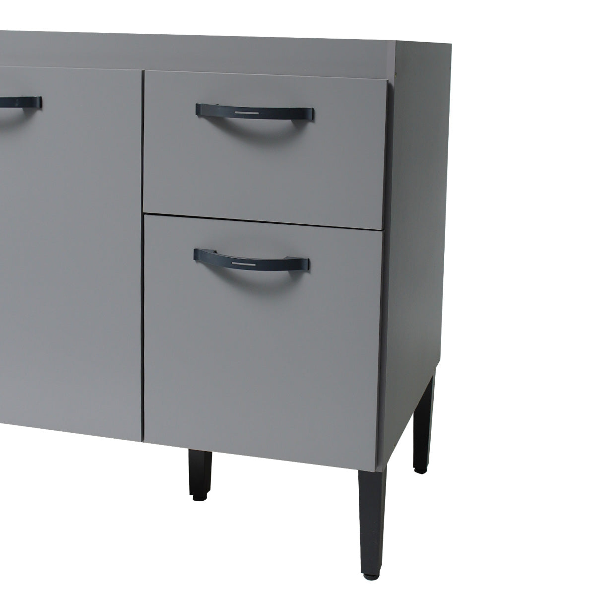 Balcão de Cozinha 120cm 3 Portas 1 Gaveta sem Tampo com Pés Reguláveis