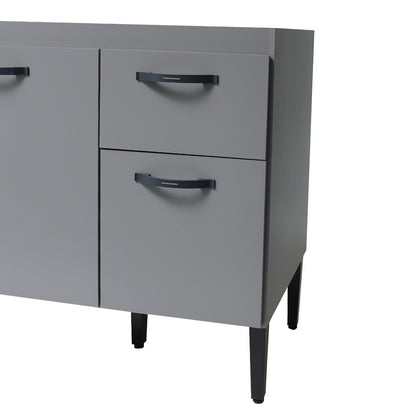 Balcão de Cozinha 120cm 3 Portas 1 Gaveta sem Tampo com Pés Reguláveis