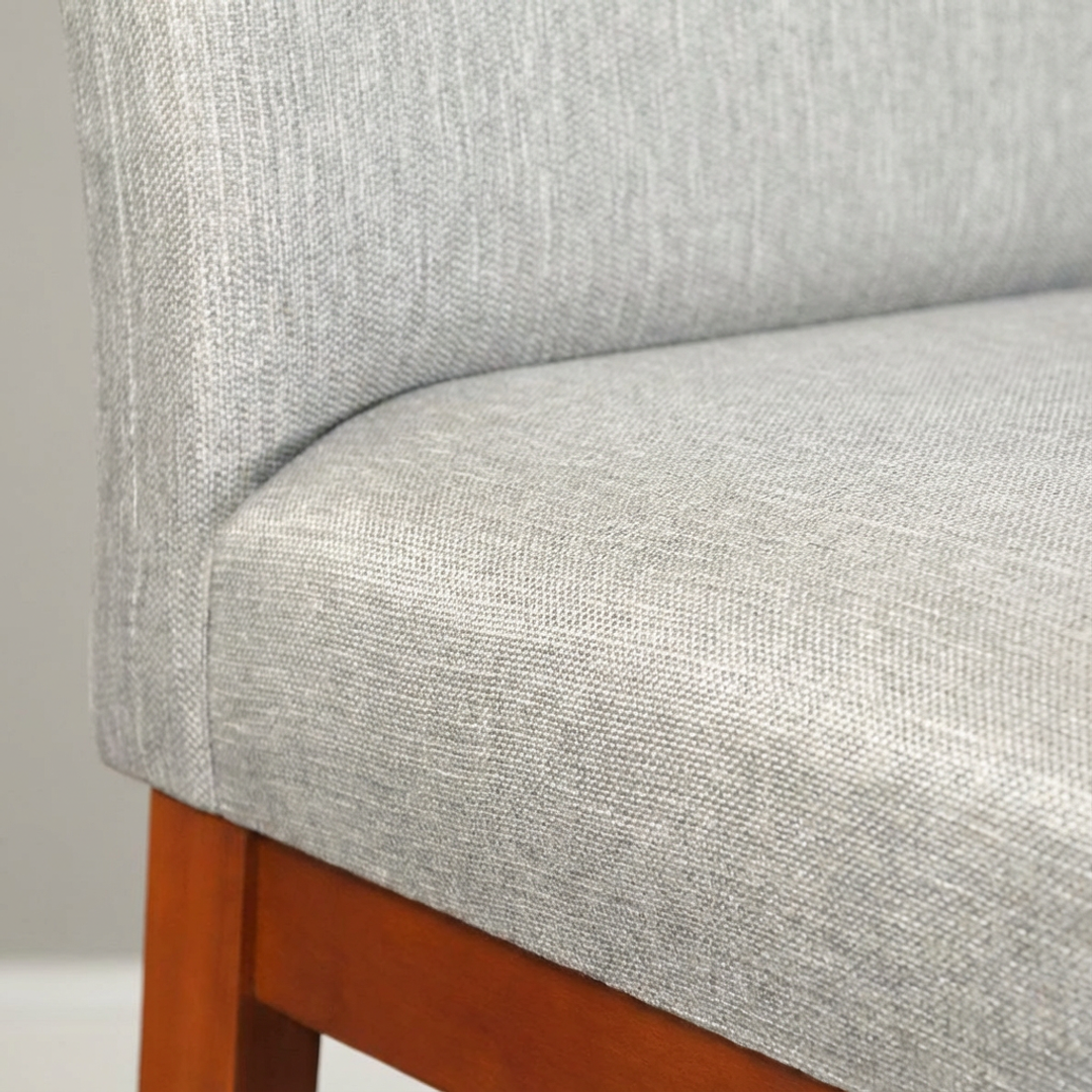 Kit 2 Banquetas Baixa Rubi 63cm Linho – Estrutura em Madeira