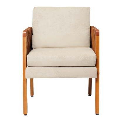 Kit 2 Poltronas Cordova em Madeira Maciça Eucalipto Estofada com Fibra de Silicone – Design Moderno e Conforto para Sala, Escritório ou Recepção