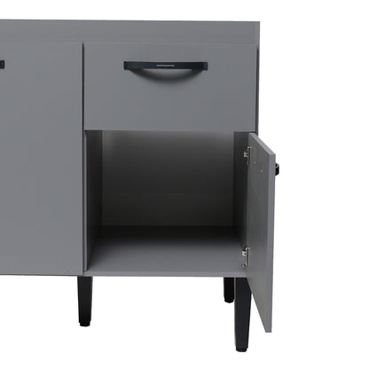 Balcão de Cozinha 120cm 3 Portas 1 Gaveta sem Tampo com Pés Reguláveis