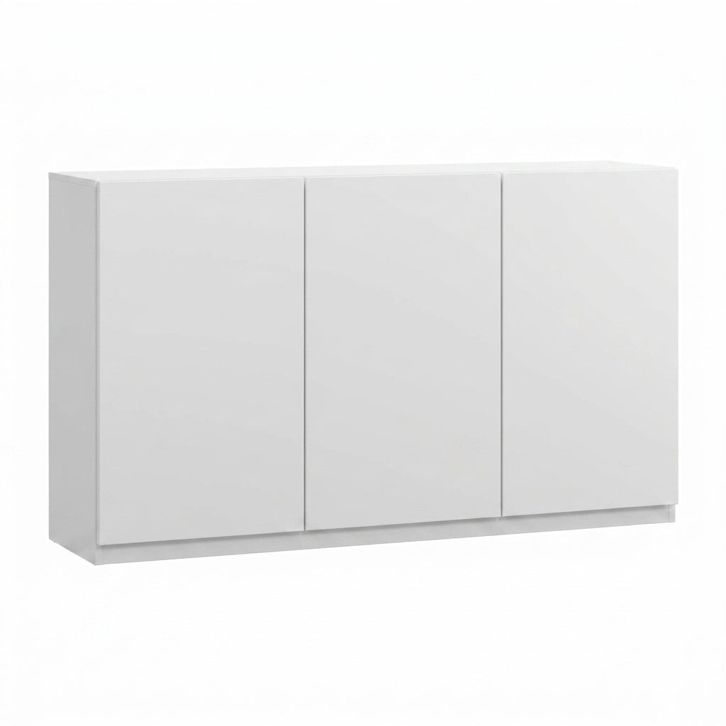Armário Aéreo de Cozinha 120 cm 3 Portas Nature e Branco