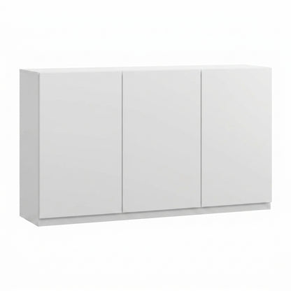 Armário Aéreo de Cozinha 120 cm 3 Portas Nature e Branco