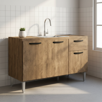 Balcão Cozinha 120cm 3 Portas – Sem Tampo