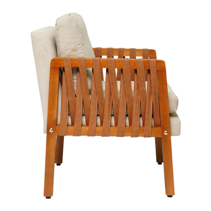Kit 2 Poltronas Cordova em Madeira Maciça Eucalipto Estofada com Fibra de Silicone – Design Moderno e Conforto para Sala, Escritório ou Recepção