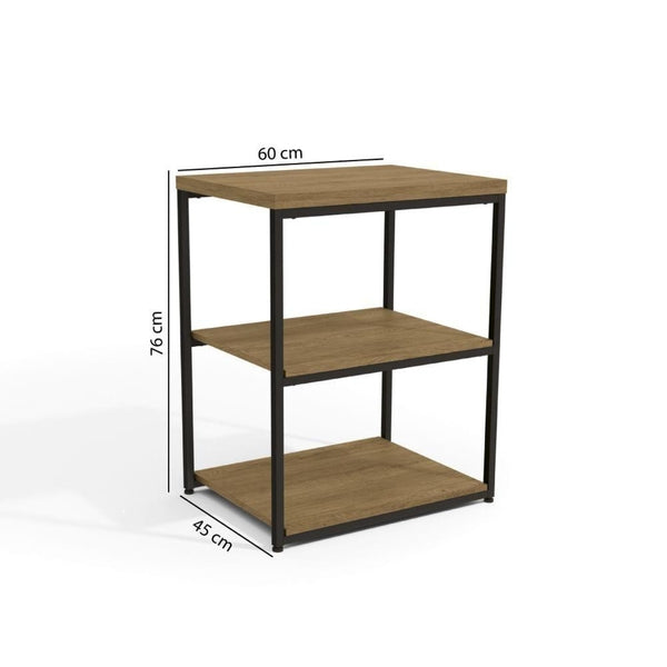 Mesa de Apoio Industrial 45x60cm Freijó e Preto Fosco