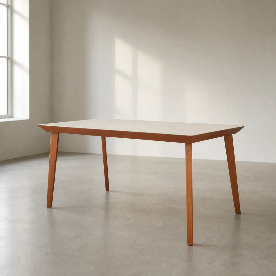 Mesa de Jantar Naiara 120 cm com Tampo de Vidro – 4 Lugares
