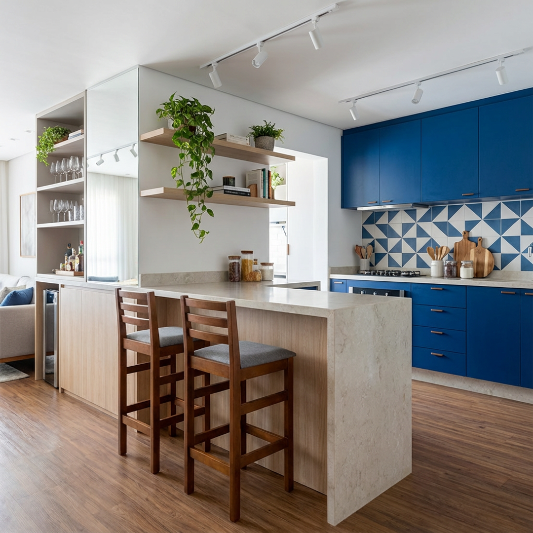 Kit 2 Banquetas Bistrô Linho – Estrutura em Madeira