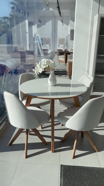 Kit com 2 Cadeiras Mariana Giratórias com Estrutura de Madeira e Assento Estofado – Design Moderno e Confortável para Sala de Jantar