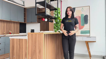 Banqueta Dallas Desmotada em Corino com Apio de Pés e Encosto