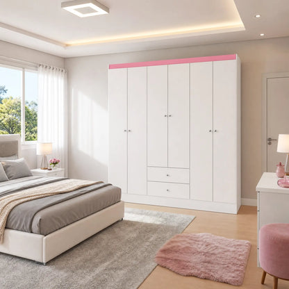 Guarda-Roupa Astro THB com 6 Portas e 2 Gavetas