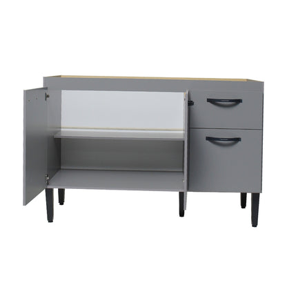 Balcão de Cozinha 120cm 3 Portas 1 Gaveta sem Tampo com Pés Reguláveis