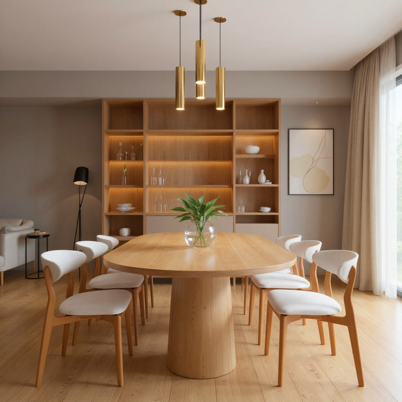 Kit Conjunto Cadeira Vênus em Madeira Maciça de Eucalipto com Assento e Encosto Estofados — Conforto e Design Elegante para Sala de Jantar