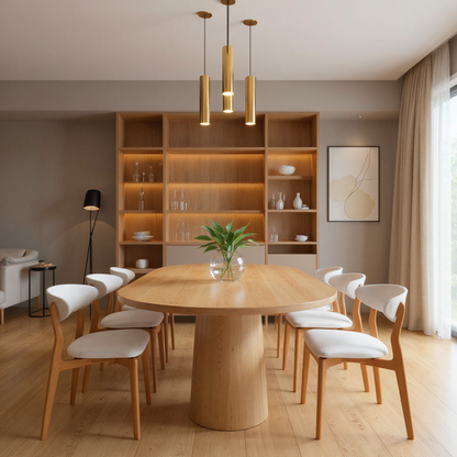 Kit Conjunto Cadeira Vênus em Madeira Maciça de Eucalipto com Assento e Encosto Estofados — Conforto e Design Elegante para Sala de Jantar