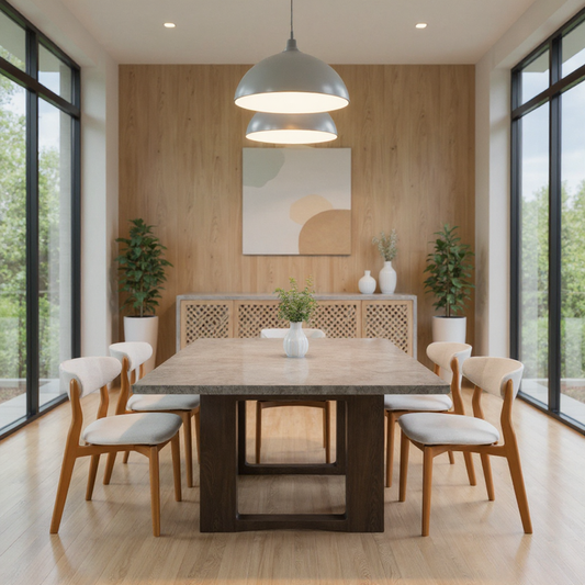 Kit Conjunto Cadeira Vênus em Madeira Maciça de Eucalipto com Assento e Encosto Estofados — Conforto e Design Elegante para Sala de Jantar
